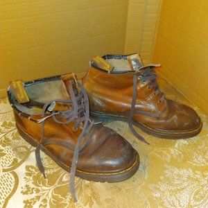 Vintage Doc Martens Brown Leather Boots  Mens size 8 US Made in England